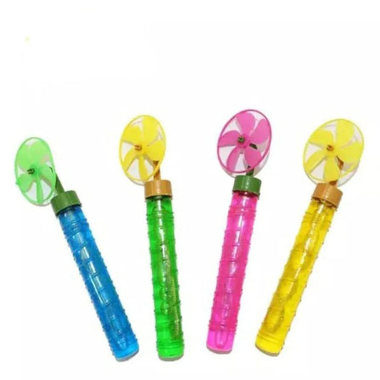24 PcsSmall Bubble Stick with Windmill Fan Toy